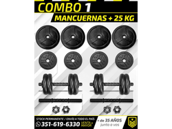 COMBO 1: MANCUERNAS + 25 KG
