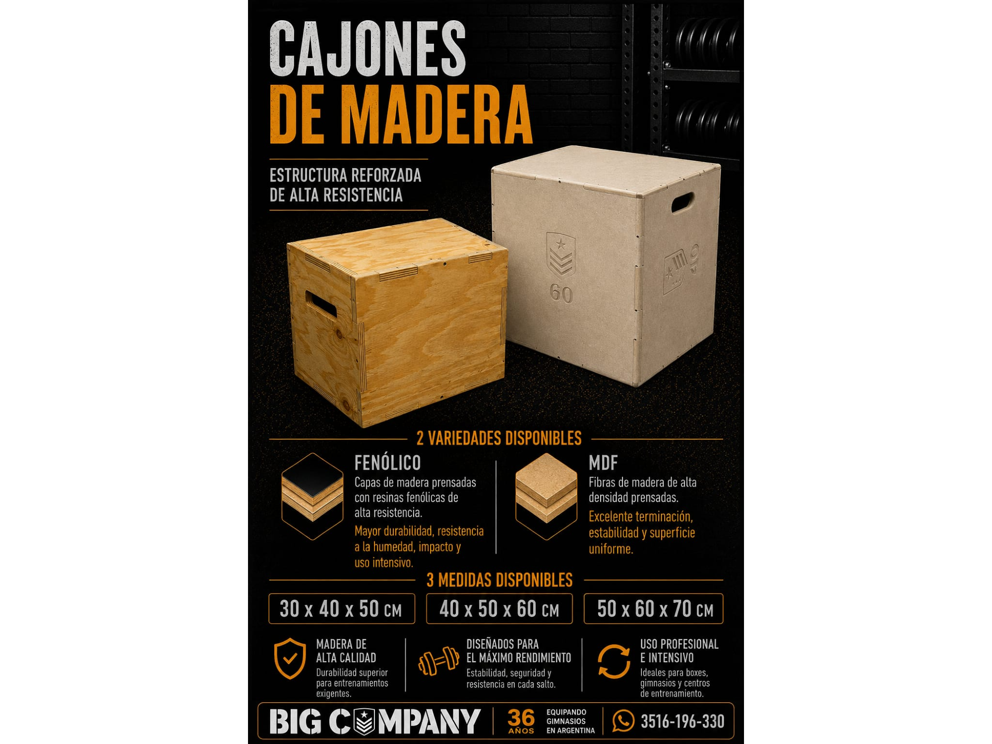 BOX JUMP FENOLICO 60 x 50 x 40 cm