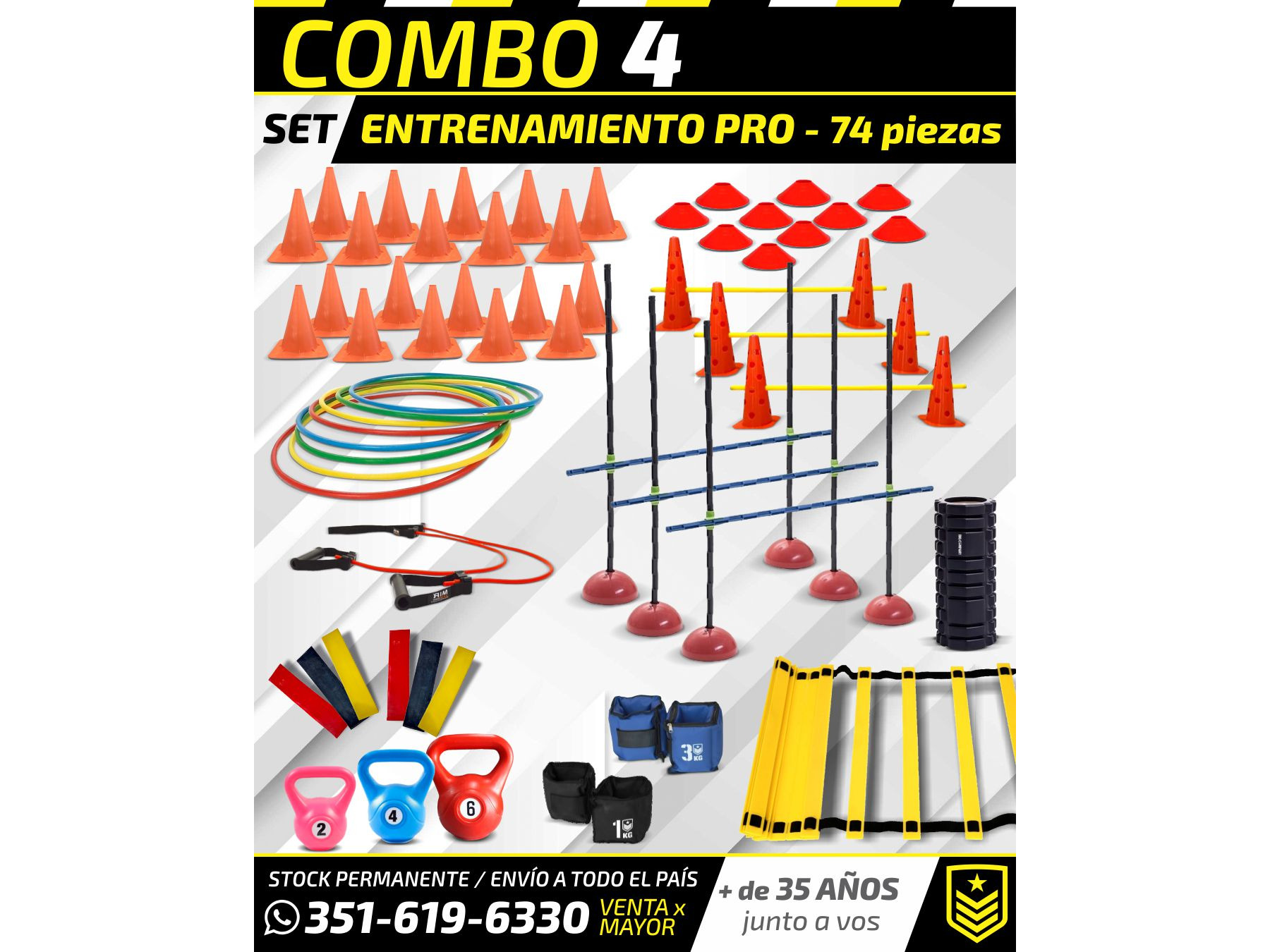 COMBO 4: SET DE ENTRENAMIENTO PRO – 74 PIEZAS