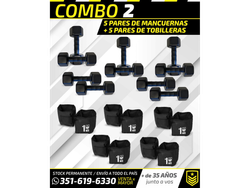 COMBO 2: 5 PARES DE MANCUERNAS + 5 PARES DE TOBILLERAS