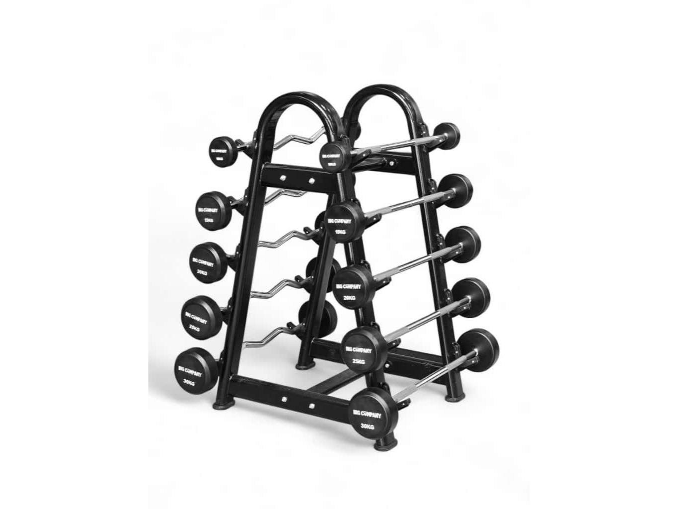 Set De 5 Barras Rectas Y 5 EZ De 10kg A 30kg