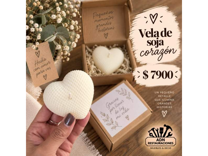 VELA DE SOJA CORAZON