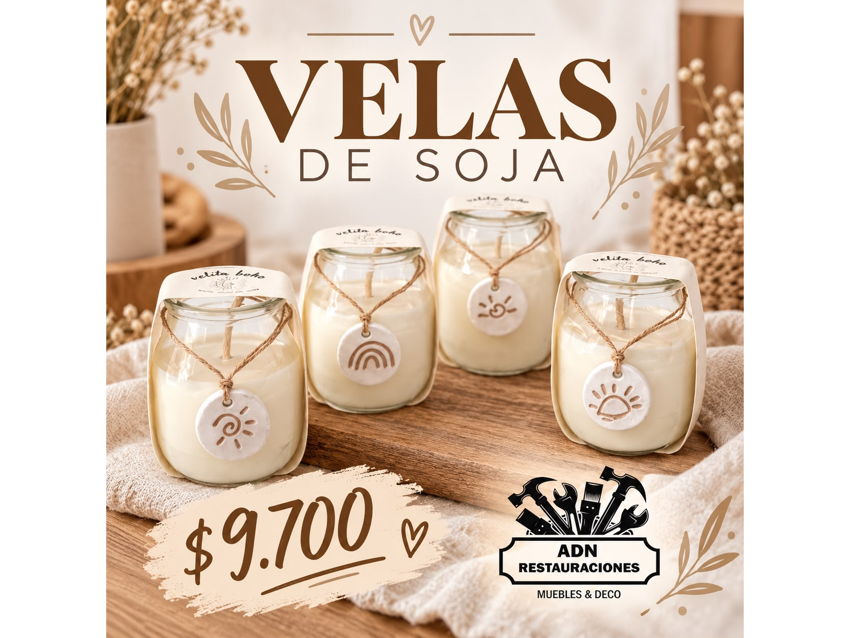 VELA DE SOJA ENVASE DE VIDRIO