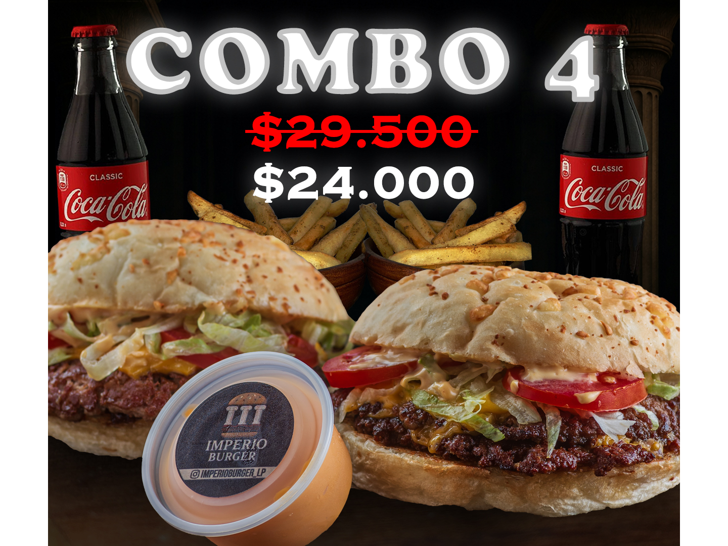 COMBO 4 (+1 COCA de 1L)