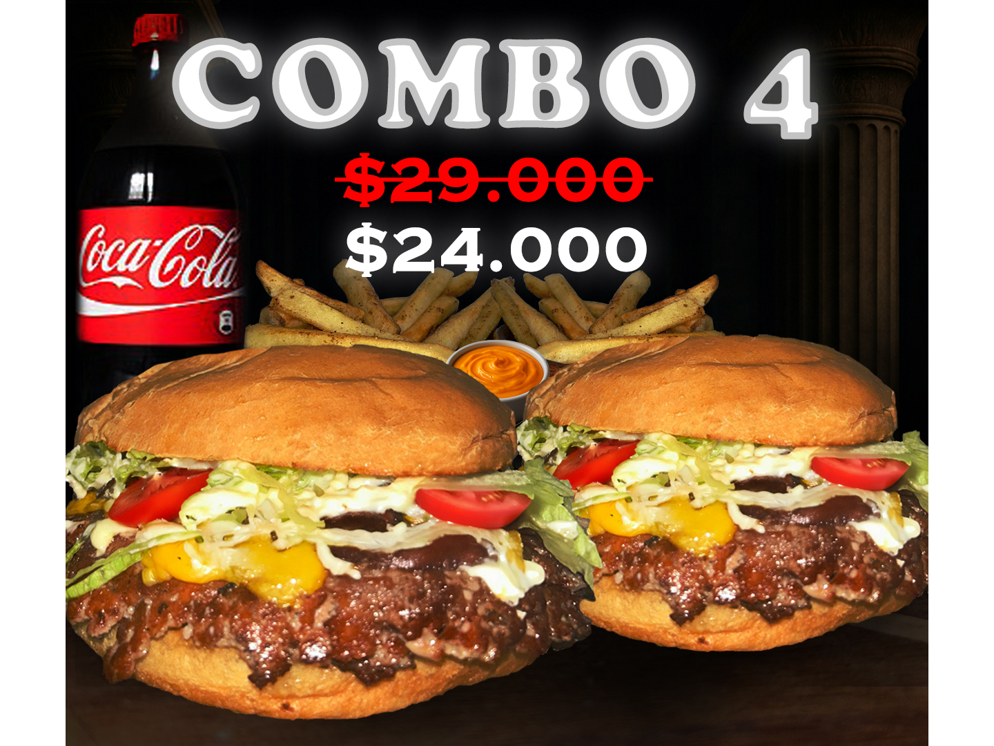 COMBO 4 (+1 COCA DE 1LT)