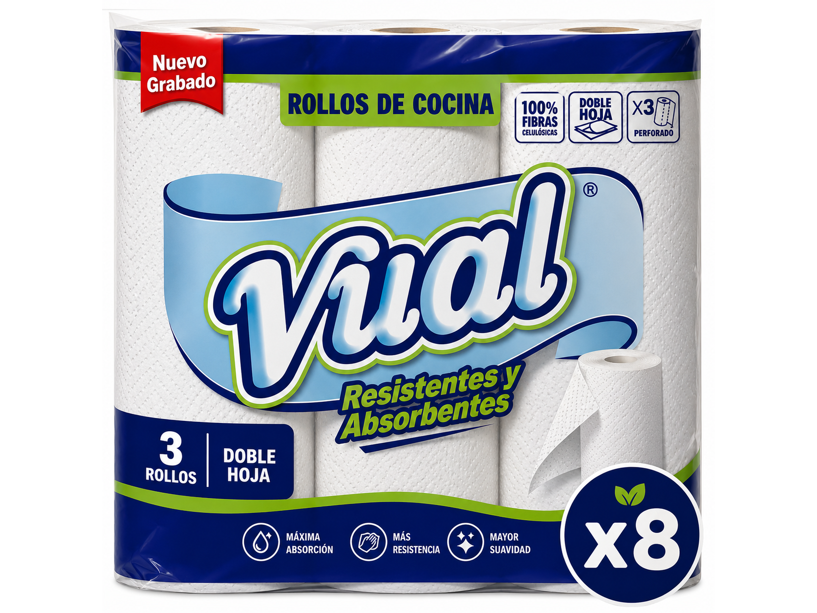 Servilleta Vual x3 rollos pack x8