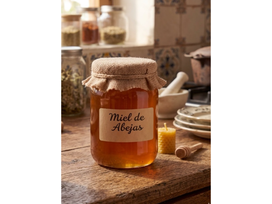 Miel de avejas envase de vidrio