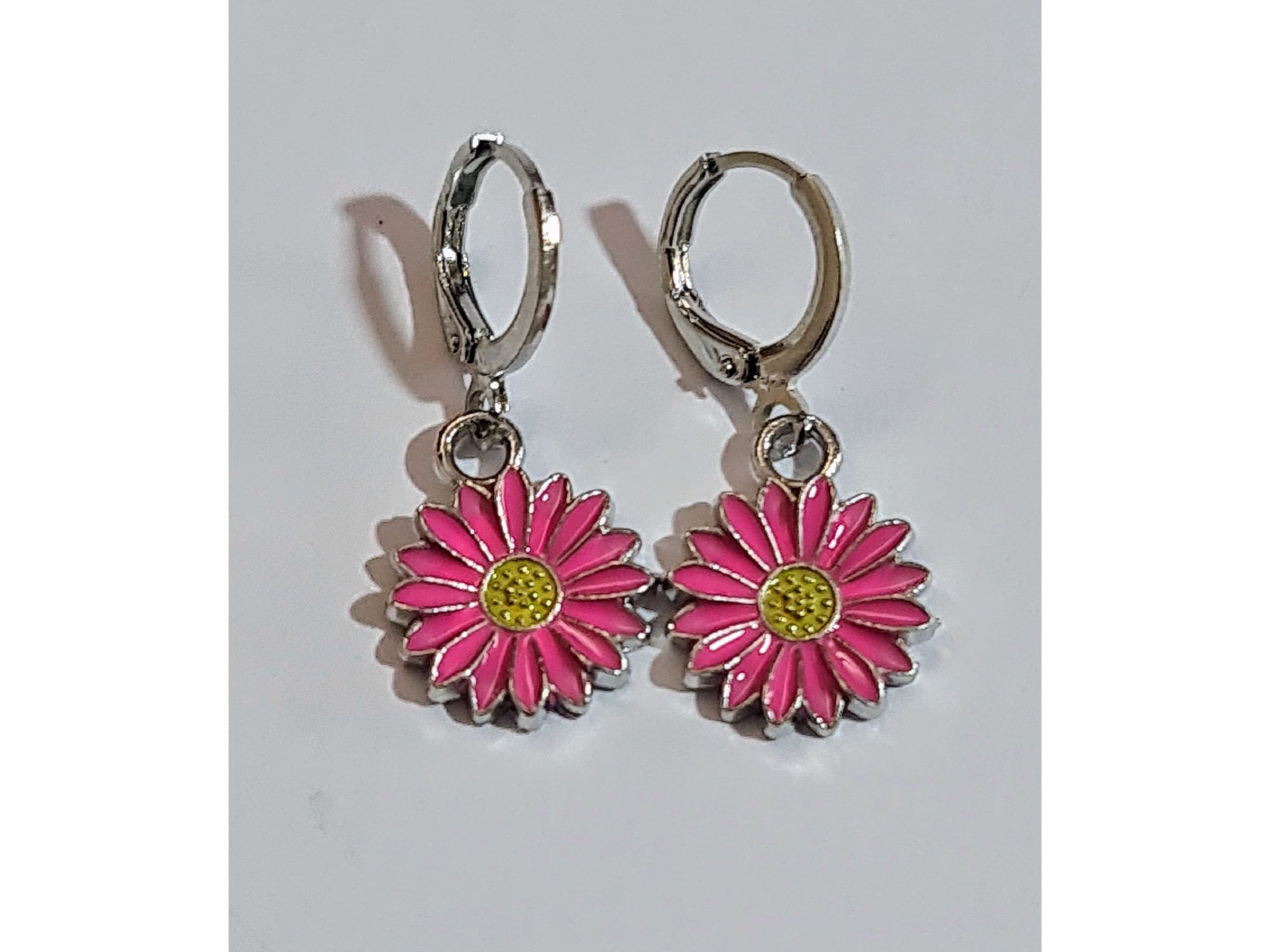 Aros margaritas rosados