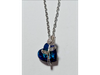 Dije corazon azul con rosa