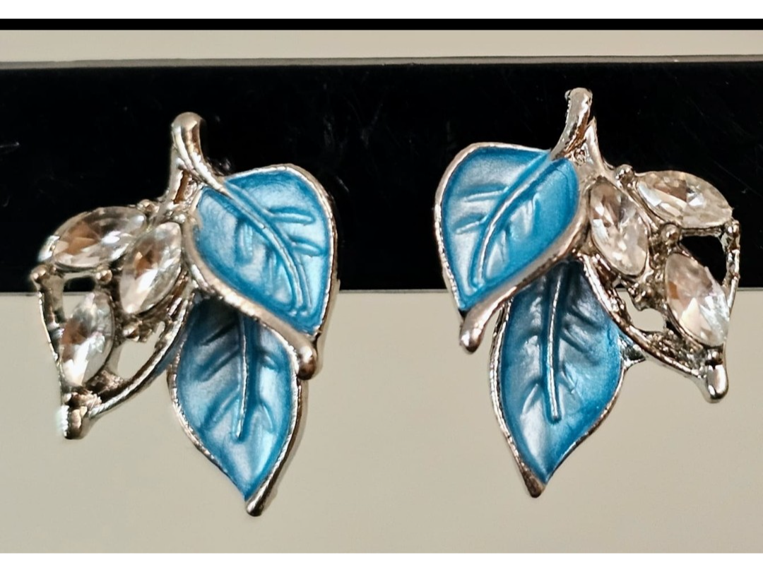 Aros hojas celeste
