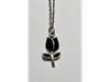 Cadena con dije tulipán negro