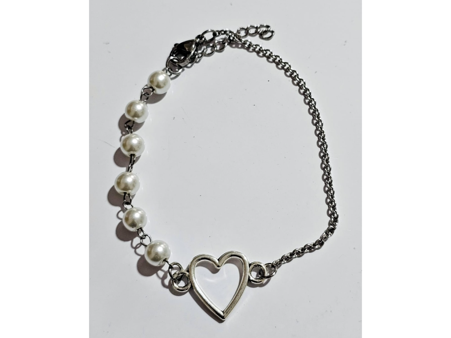 Pulsera perlas corazón