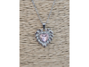 Dije corazon rosa con cadena