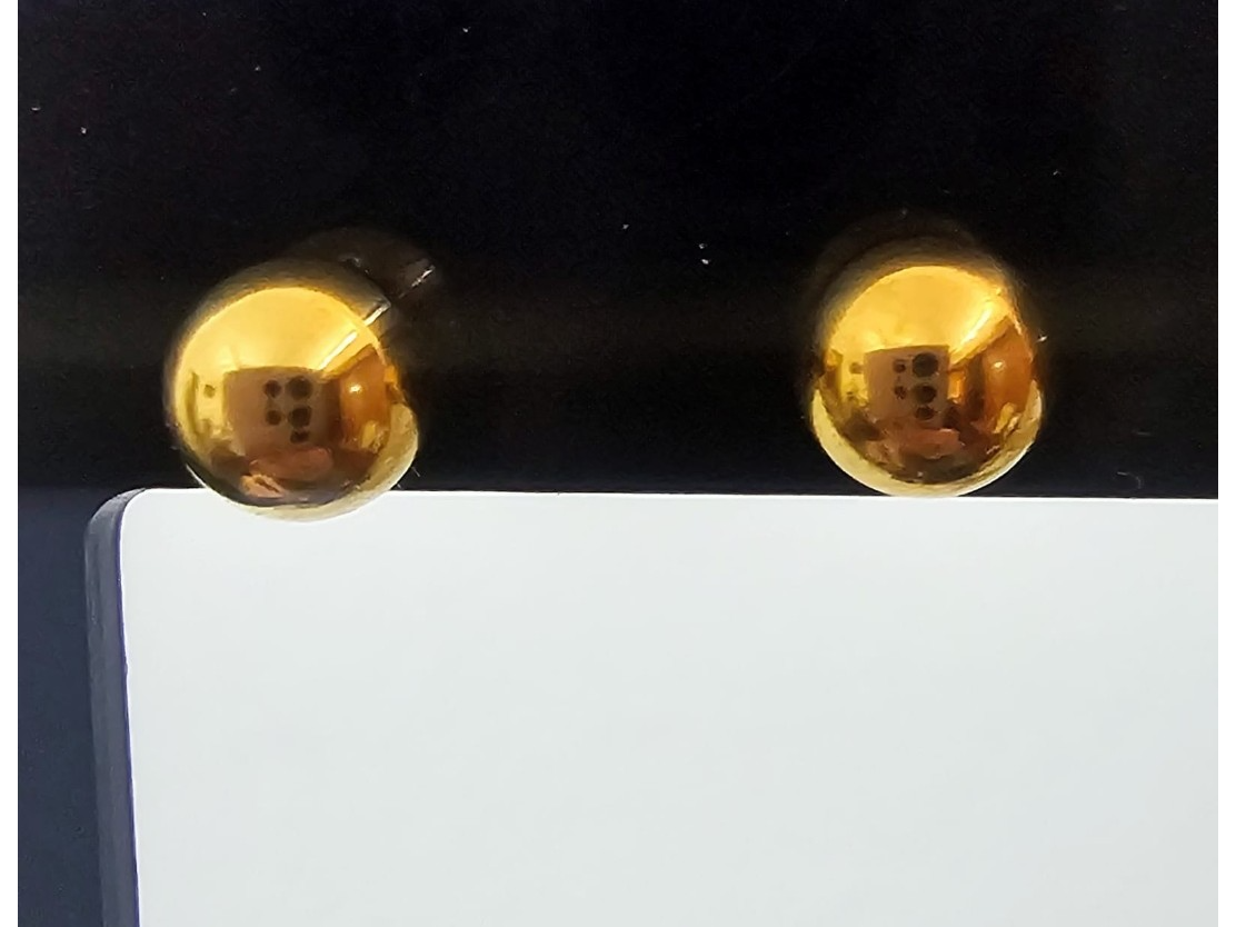 Aros perla de acero dorado