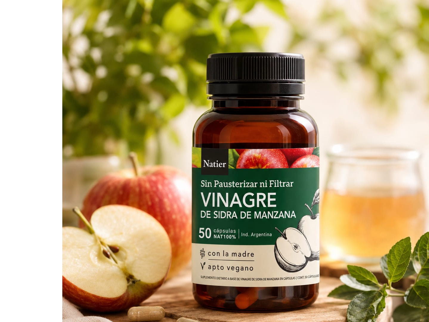 Vinagre de Sidra de Manzana-Soporte Intestinal- Control de Azúcar