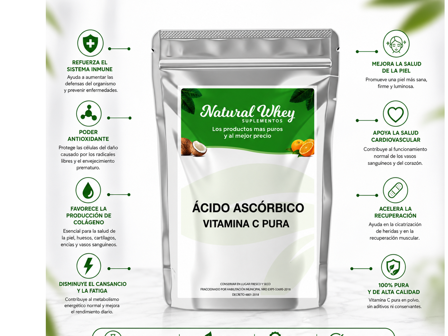 Ácido Ascorbico Vit C Pura