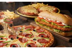 1 sandwich de milanesa completo + 1 lomo completo + 1 hamburguesa completa+ 1 pizza napolitana