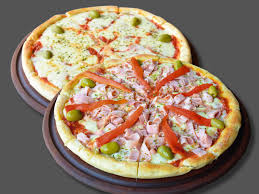 1 muzza y 1 especial + 4 latas linea pepsi o agua saborizada