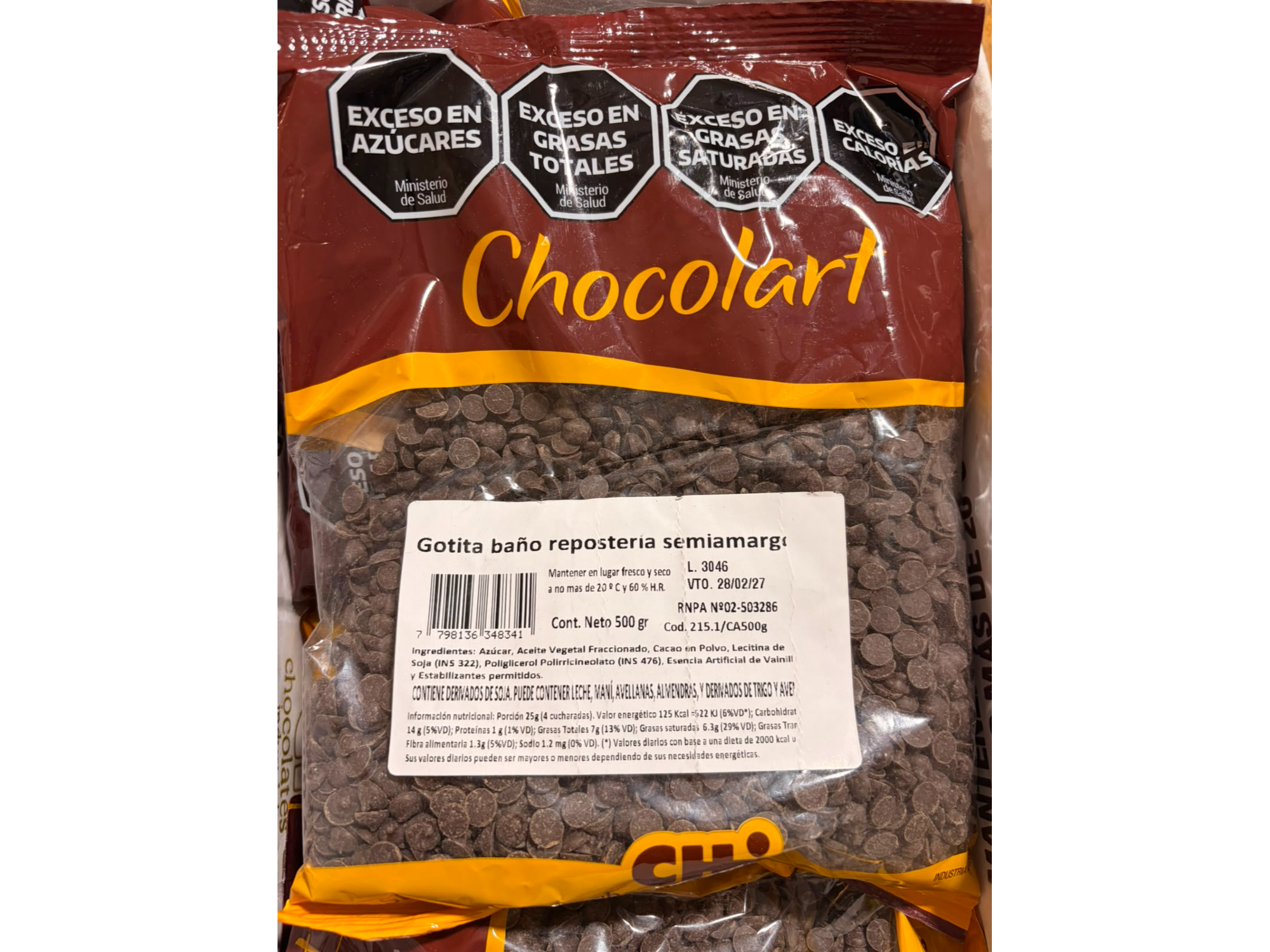 Chips de choco Chocolart semiamargo