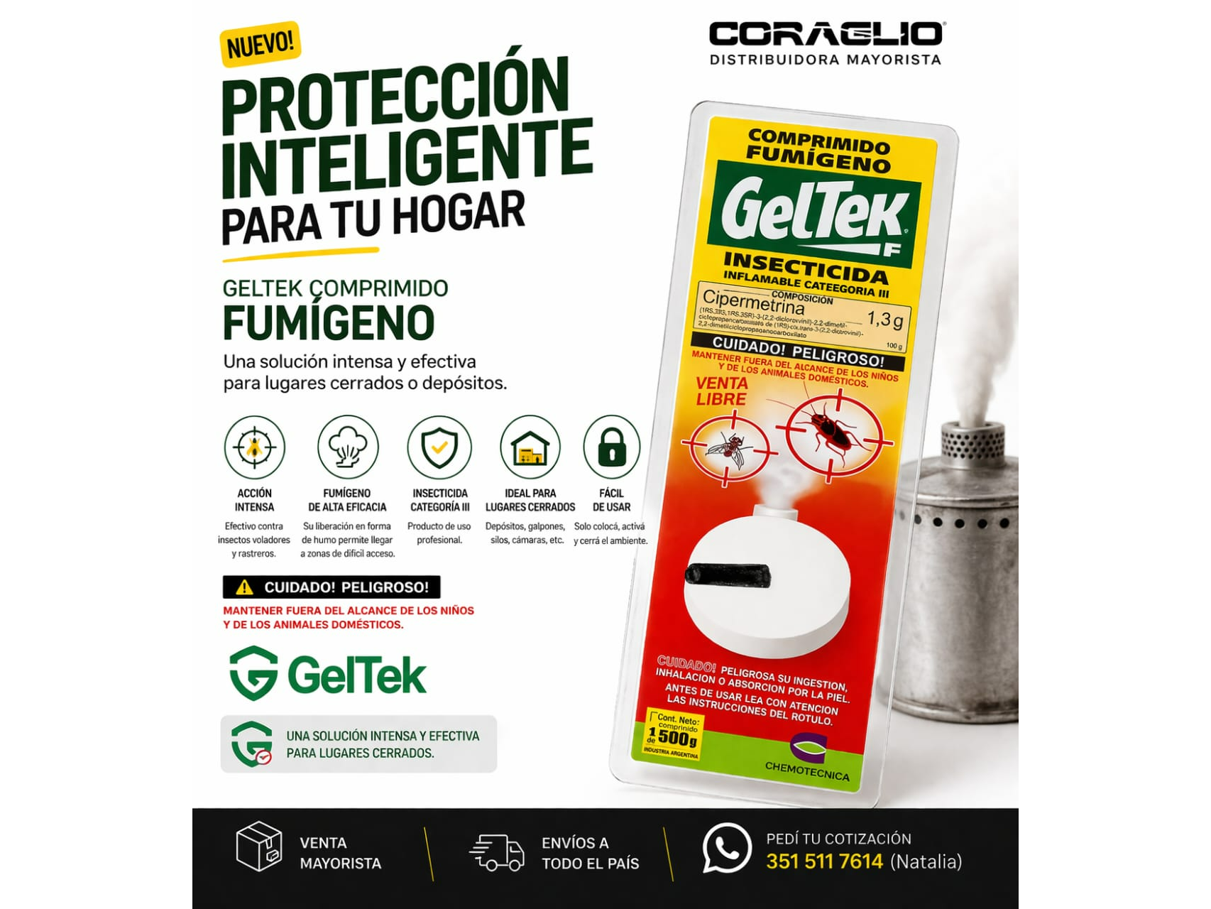 PASTILLA FUMIGENO 50g - GELTEK