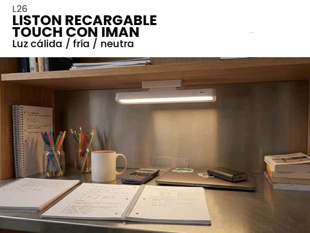 LISTON RECARGABLE  TOUCH CON IMAN  Luz cálida / fría / neutra (Copia)