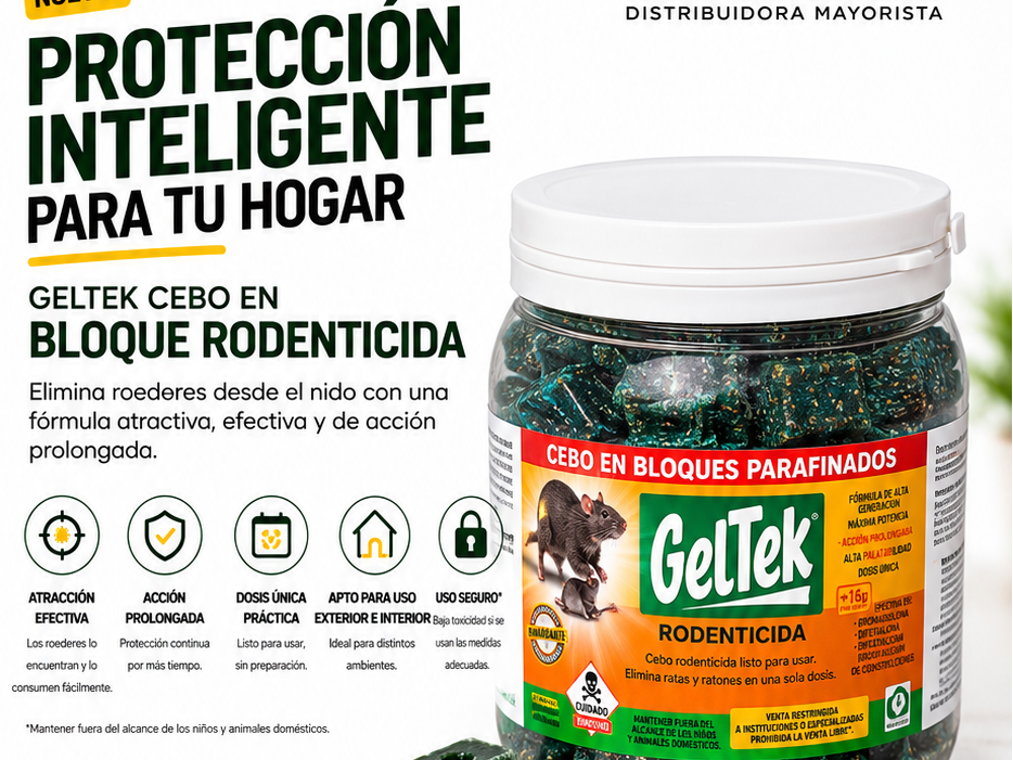 CEBO EN BLOQUE RODENTICIDA POTE X 1kg - GELTEK