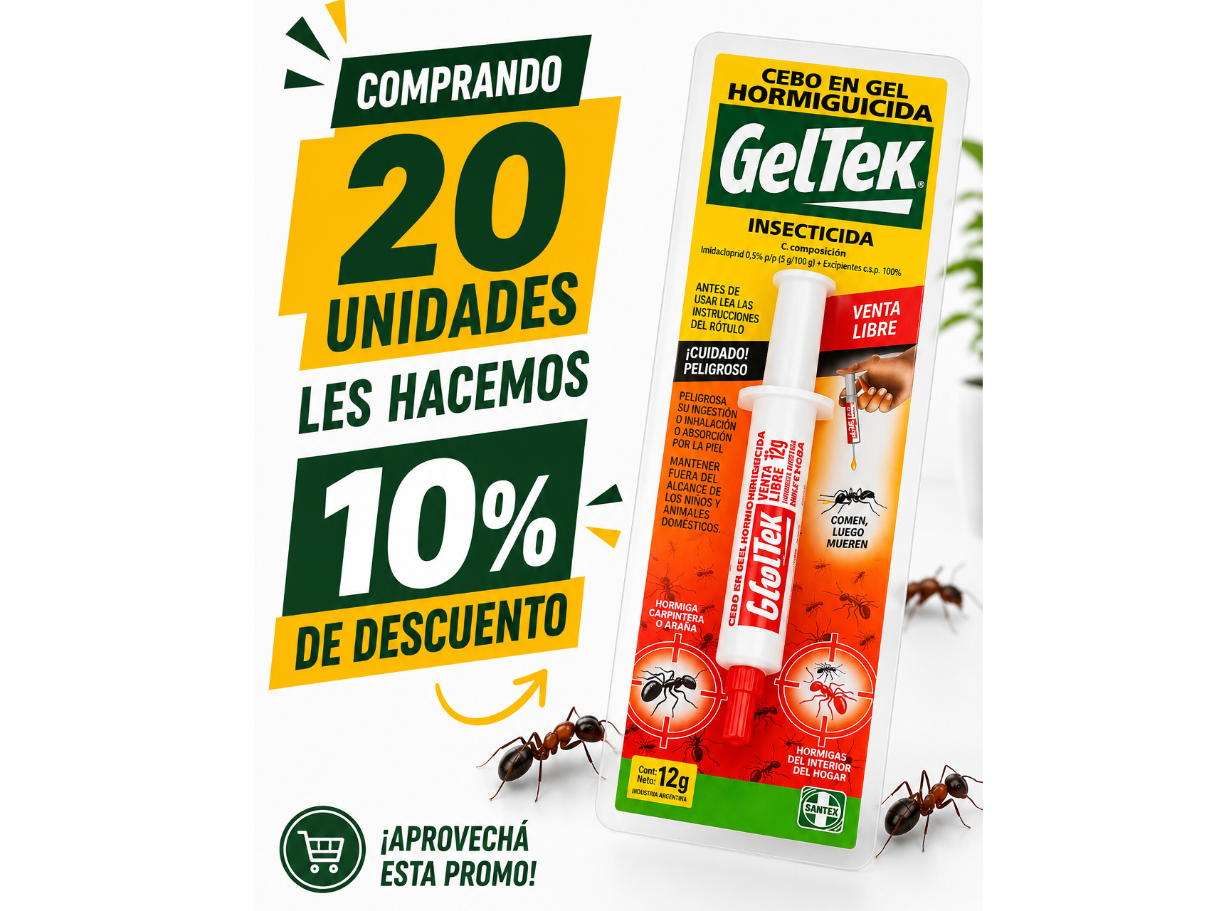 20 un. Jeringa hormiguicida -10% OFF