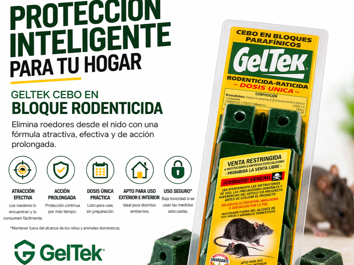 CEBO EN BLOQUE RODENTICIDA BLISTER X 100g - GELTEK