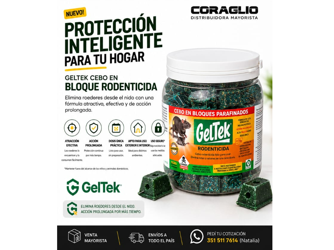 CEBO EN BLOQUE RODENTICIDA POTE X 1kg - GELTEK
