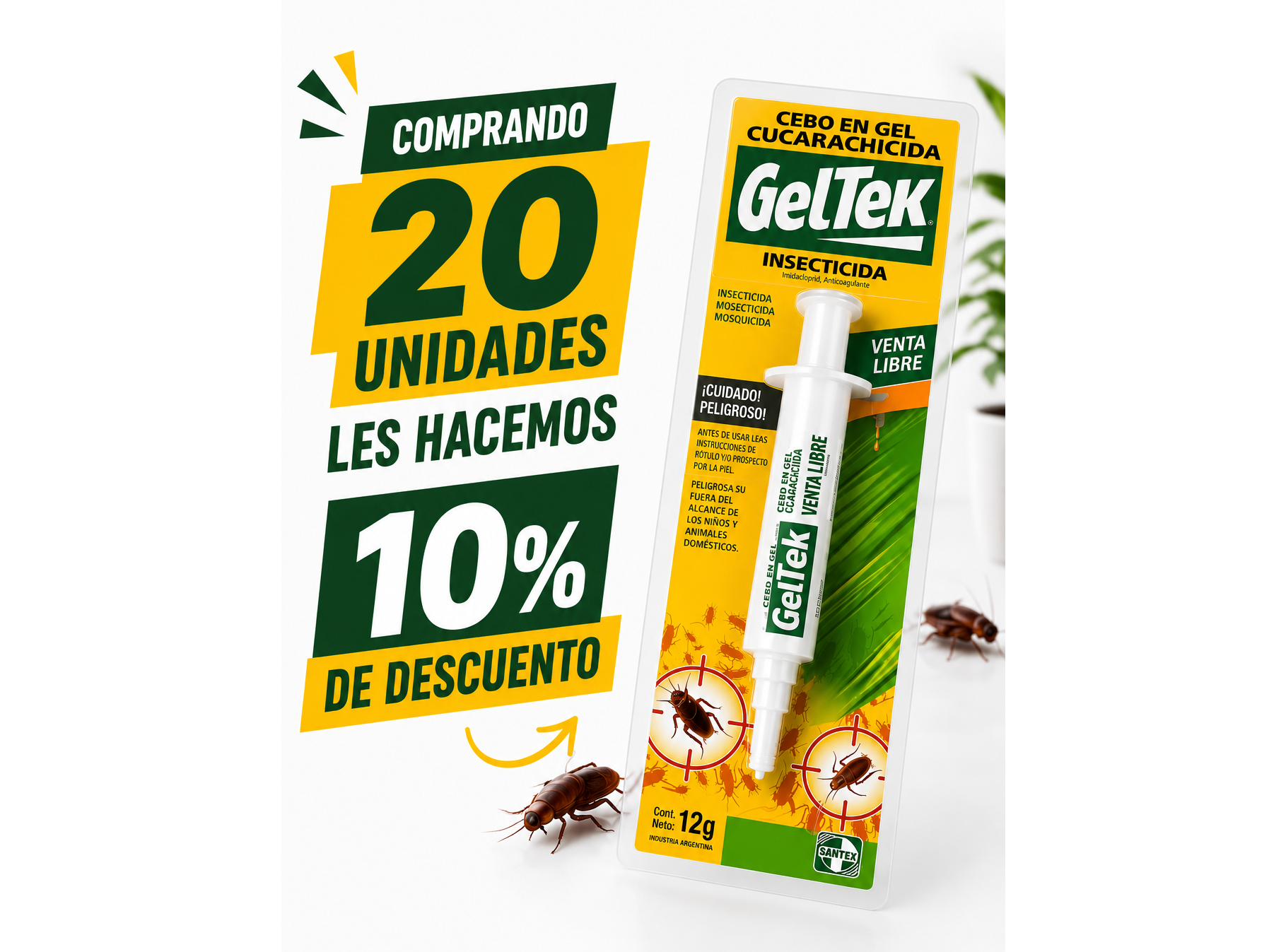 20 UN. JERINGA CUCARACHA - 10% OFF