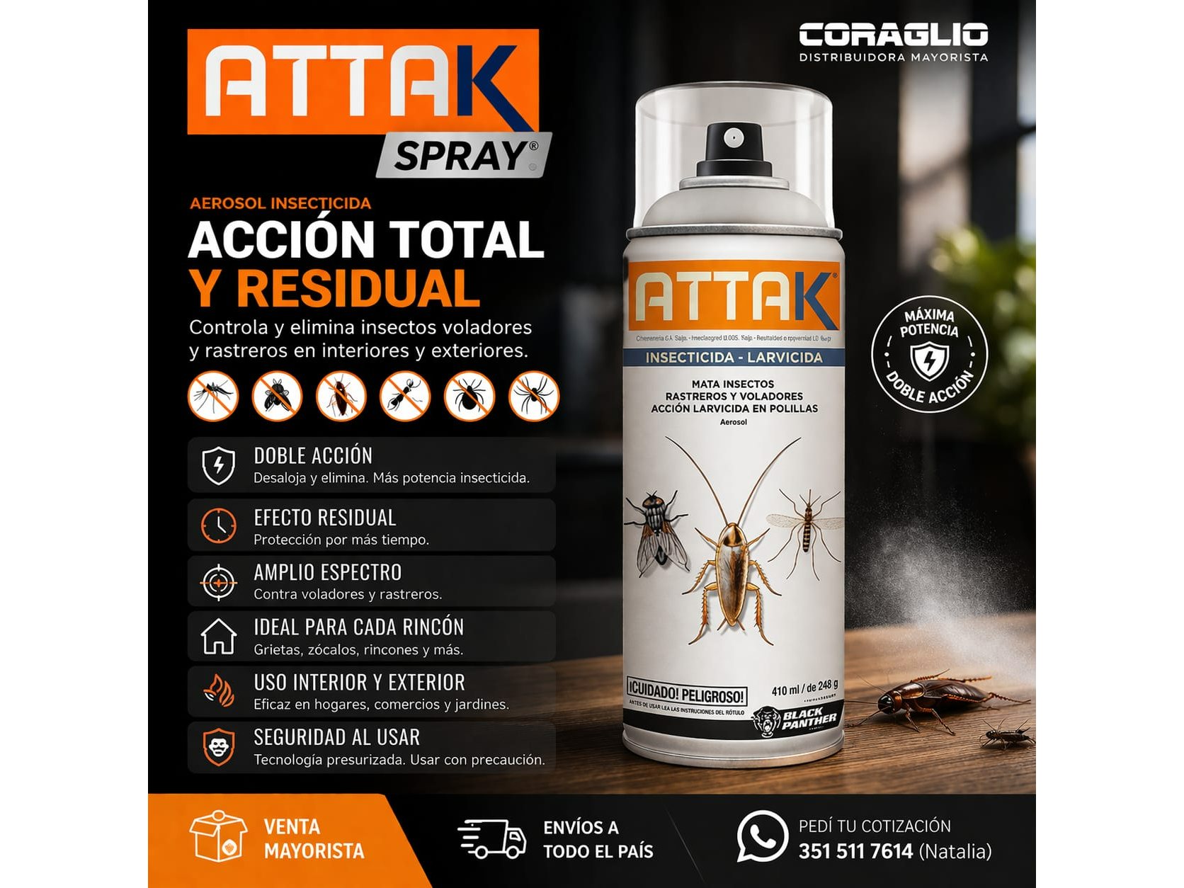 ATTAK AEROSOL ACCIÓN TOTAL X 410 ml