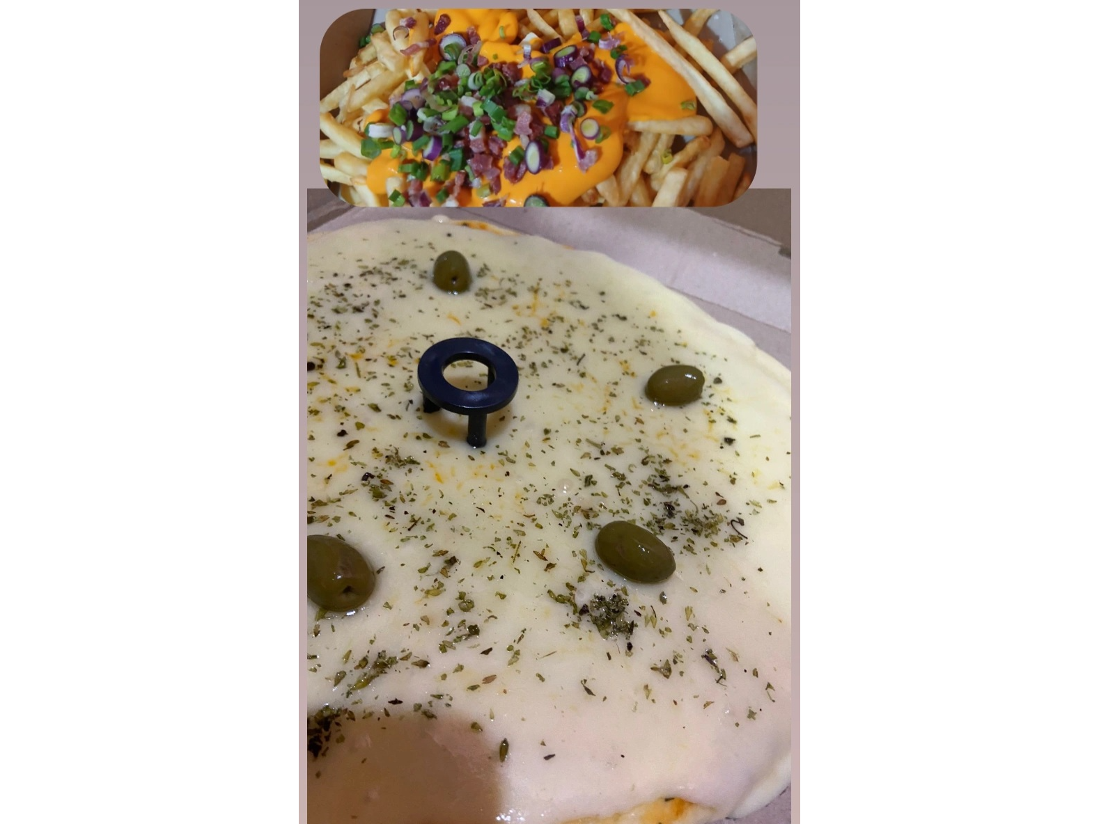 Pizza Común y papas completas