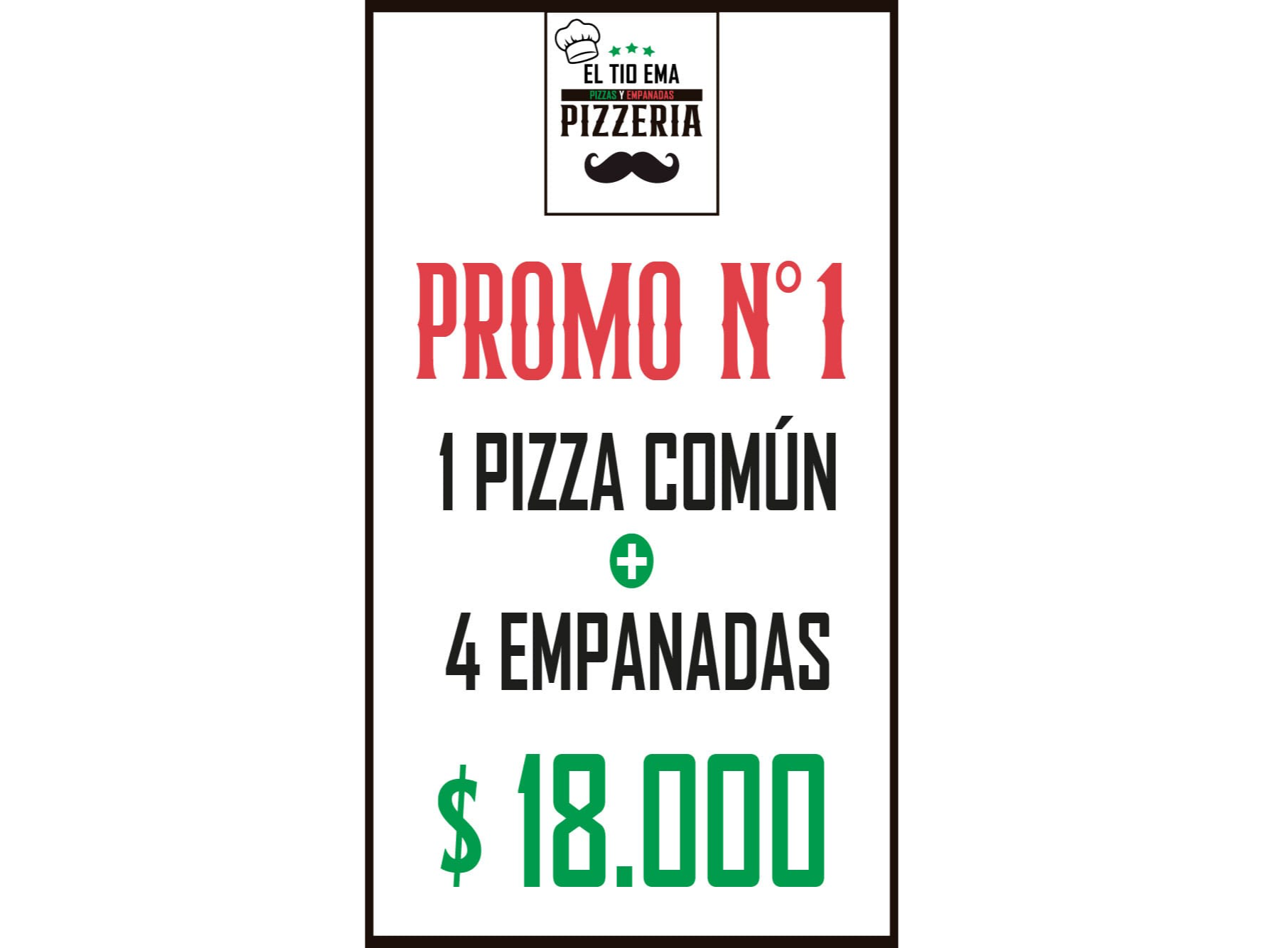 1 pizza y 4 empanadas