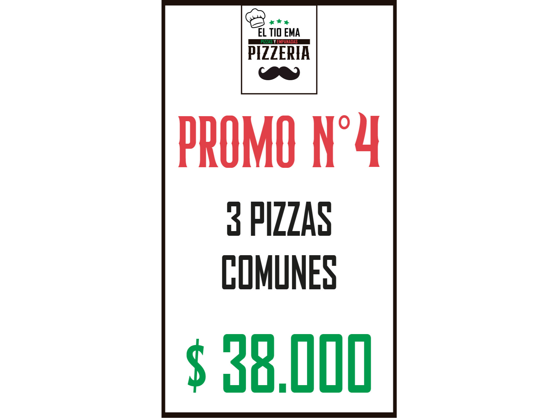 3 pizzas muzarellas