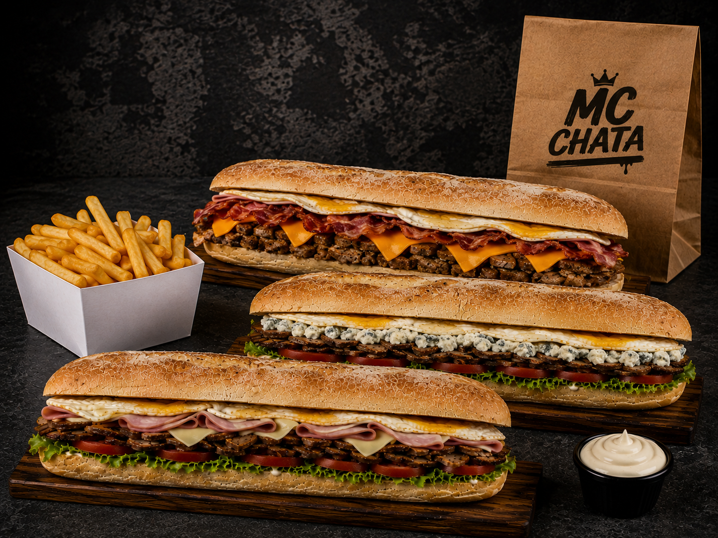 Combo 3 (3 pachatas de 30 cm mas fritas)