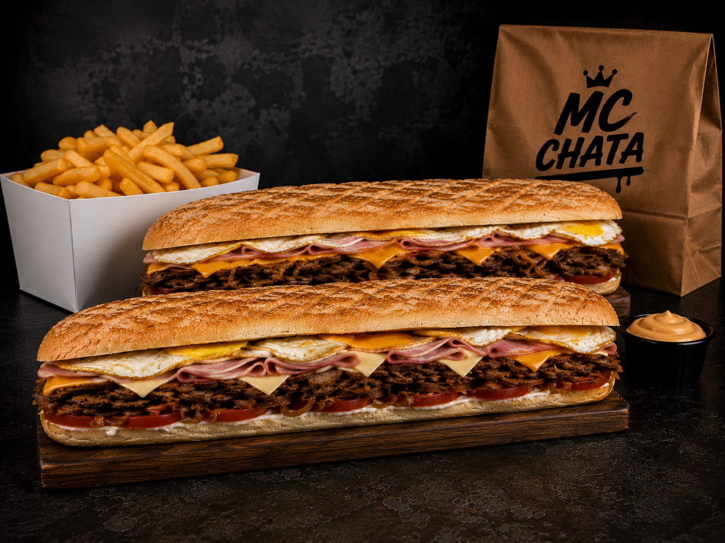 Combo 5 (2 lomo extra carne de 30 cm mas fritas)