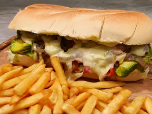 VEGETARIANO CON PAPAS de Pizza R Carlos Paz