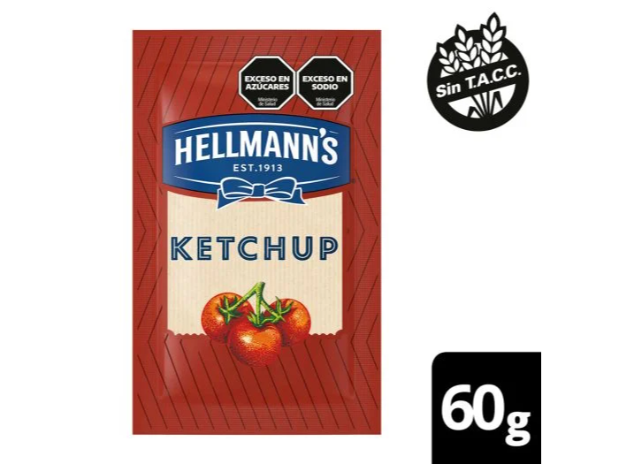 KETCHUP HELLMANN´S NUEVO SACHET 60G
