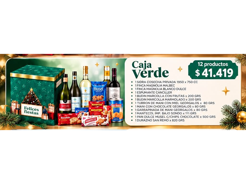 CAJA NAVIDEÑA VERDE