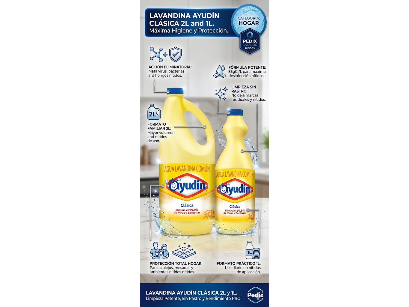 Lavandina Ayudín Clásica 1L / 2L