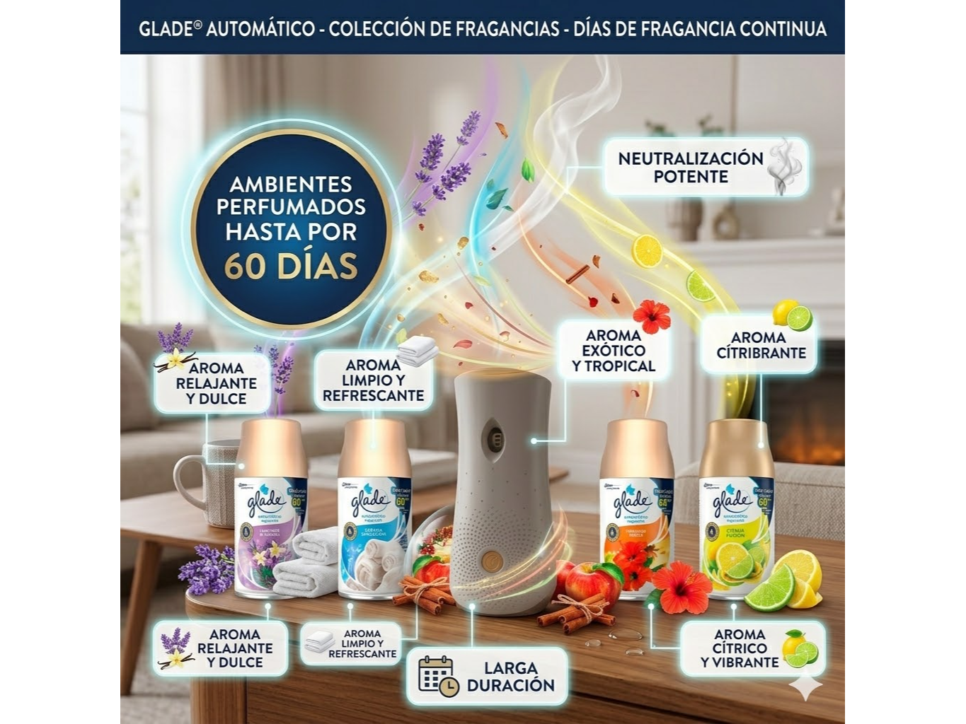 Aromatizador automático Glade  + Repuesto 270ml