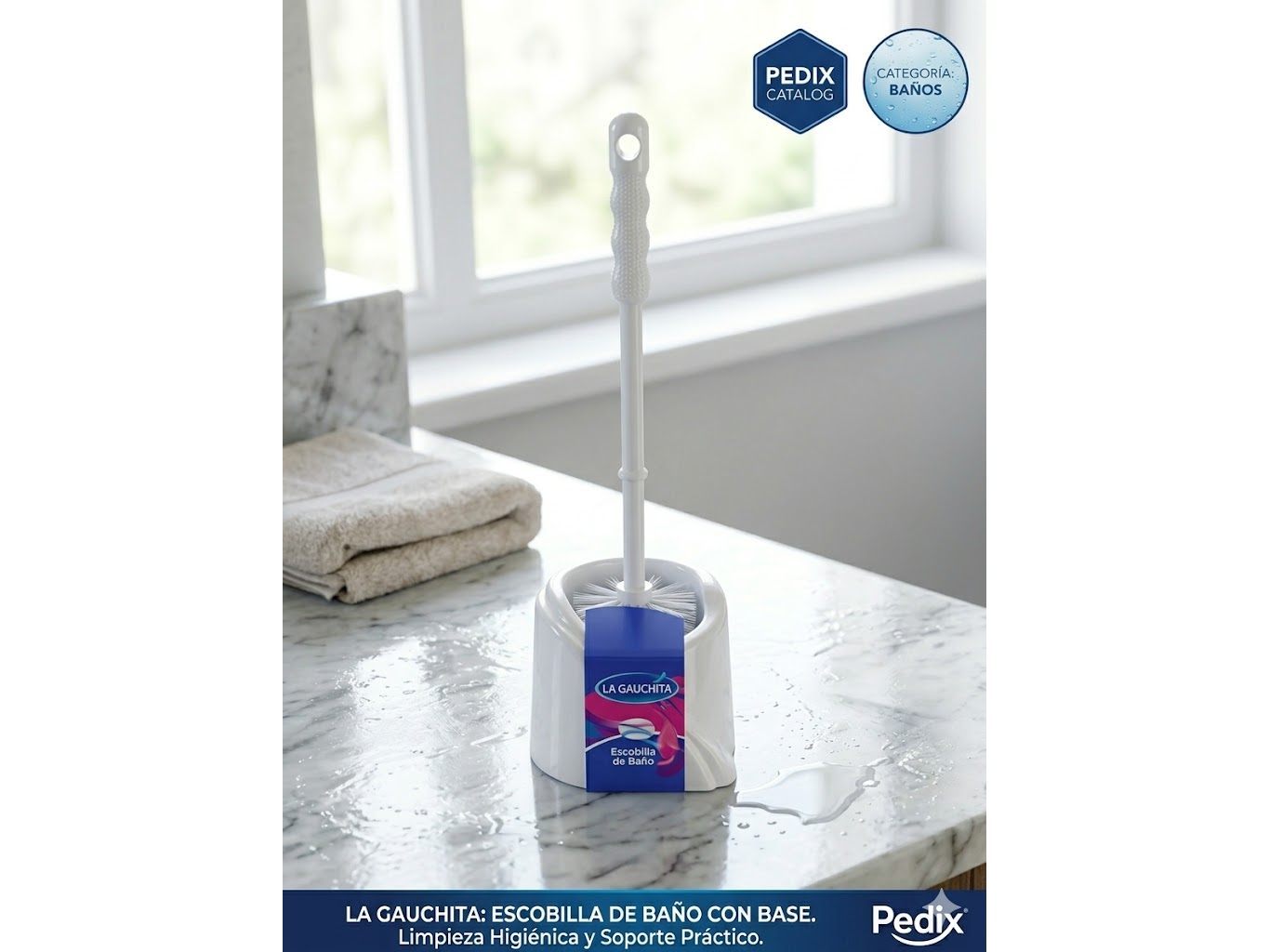 Características Marca: La Gauchita Tipo: Escobilla para inodoro Incluye: Base contenedora Uso: Limpieza de inodoro Material: Plástico resistente Diseño: Práctico y fácil de guardar Beneficio clave: Higiene y comodidad en un solo producto Mantenimiento: Fácil limpieza