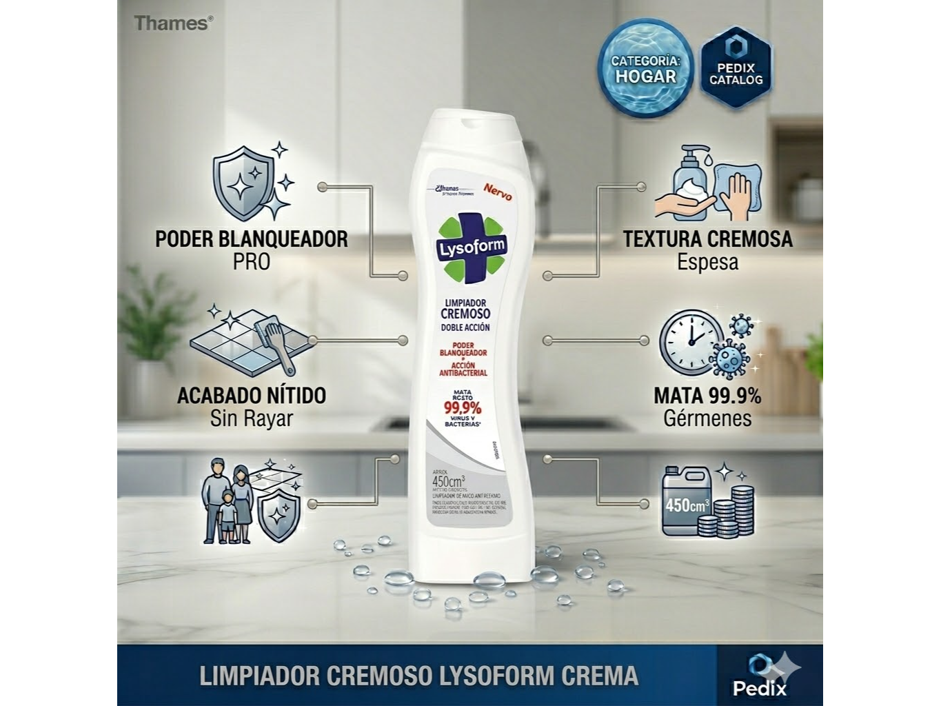Limpiador en Crema Lysoform 450ml