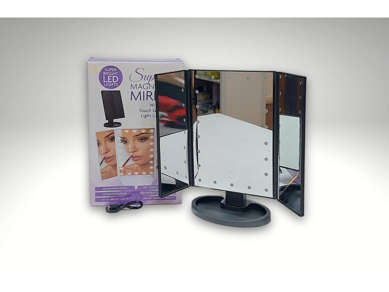 ESPEJO LED CON BASE