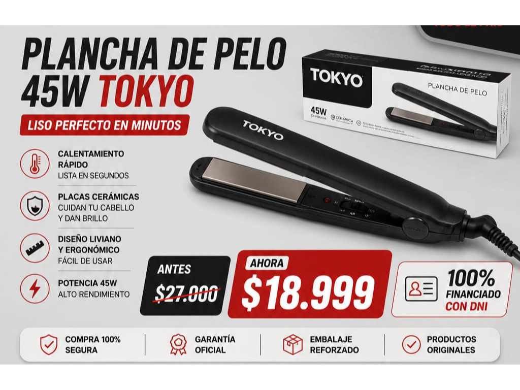 PLANCHA DE PELO 45W TOKYO