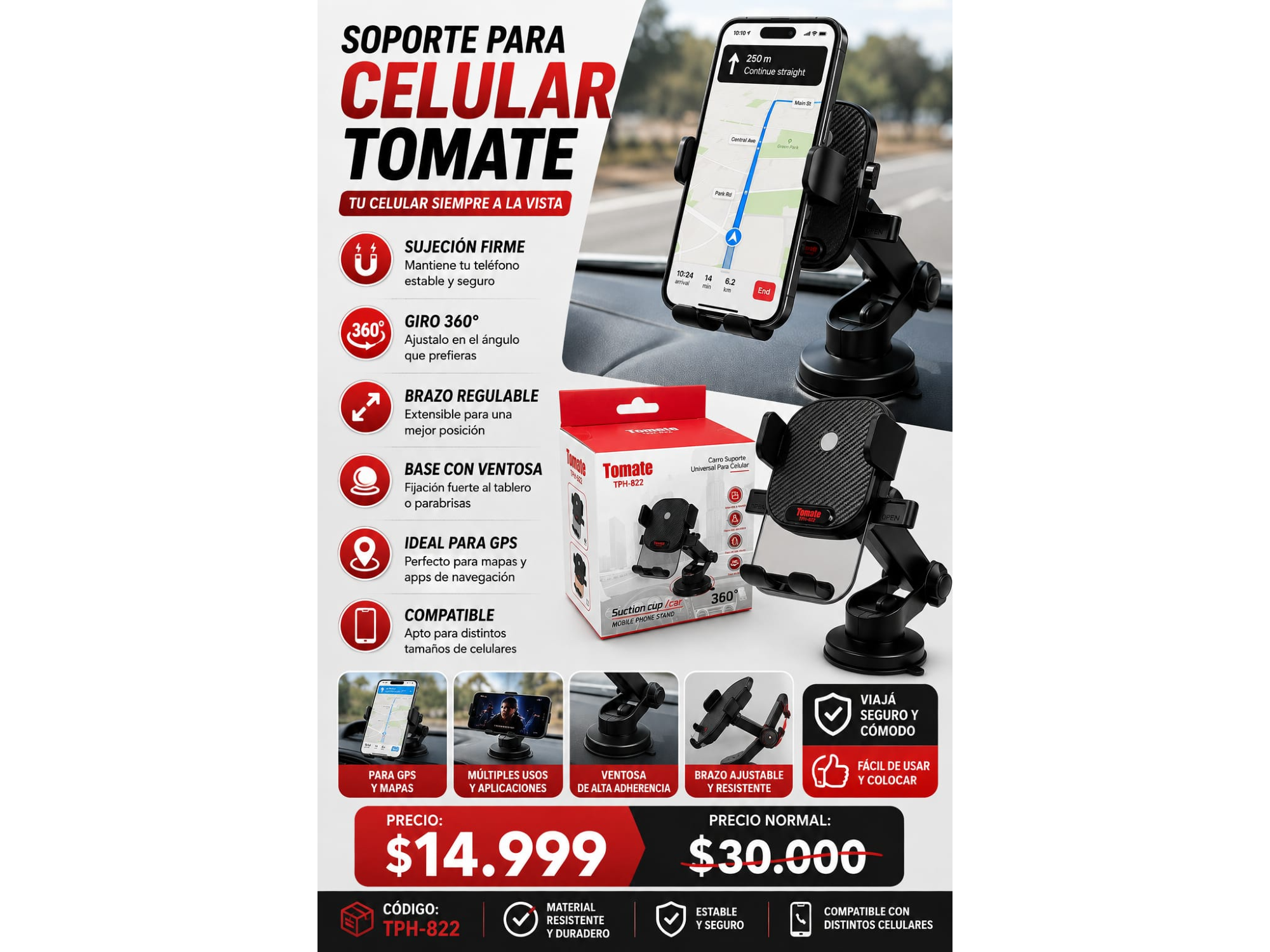 SOPORTE PARA CELULAR TOMATE(COD:TPH-822)