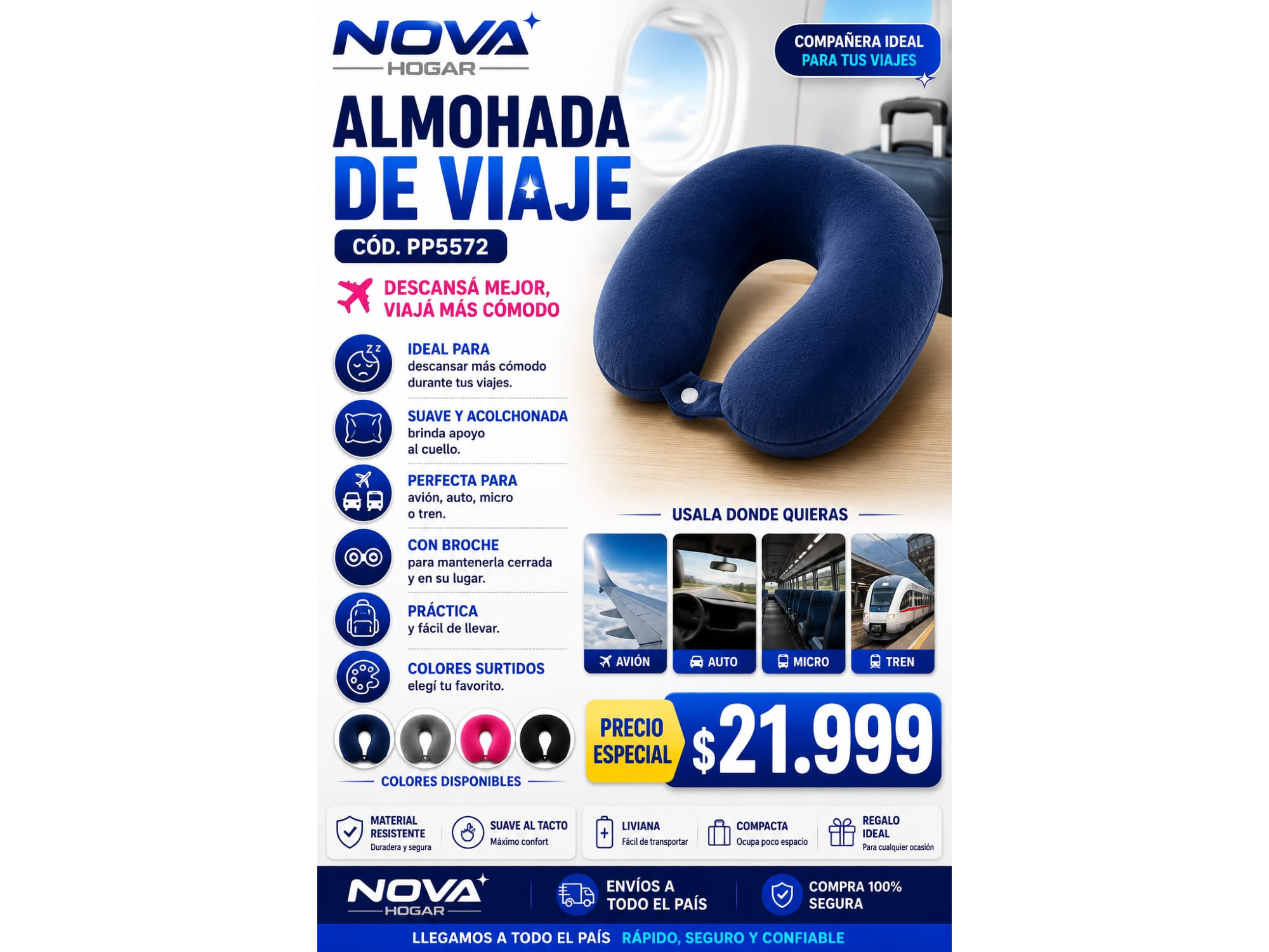 ALMOHADA DE VIAJE(COD:PP5572)