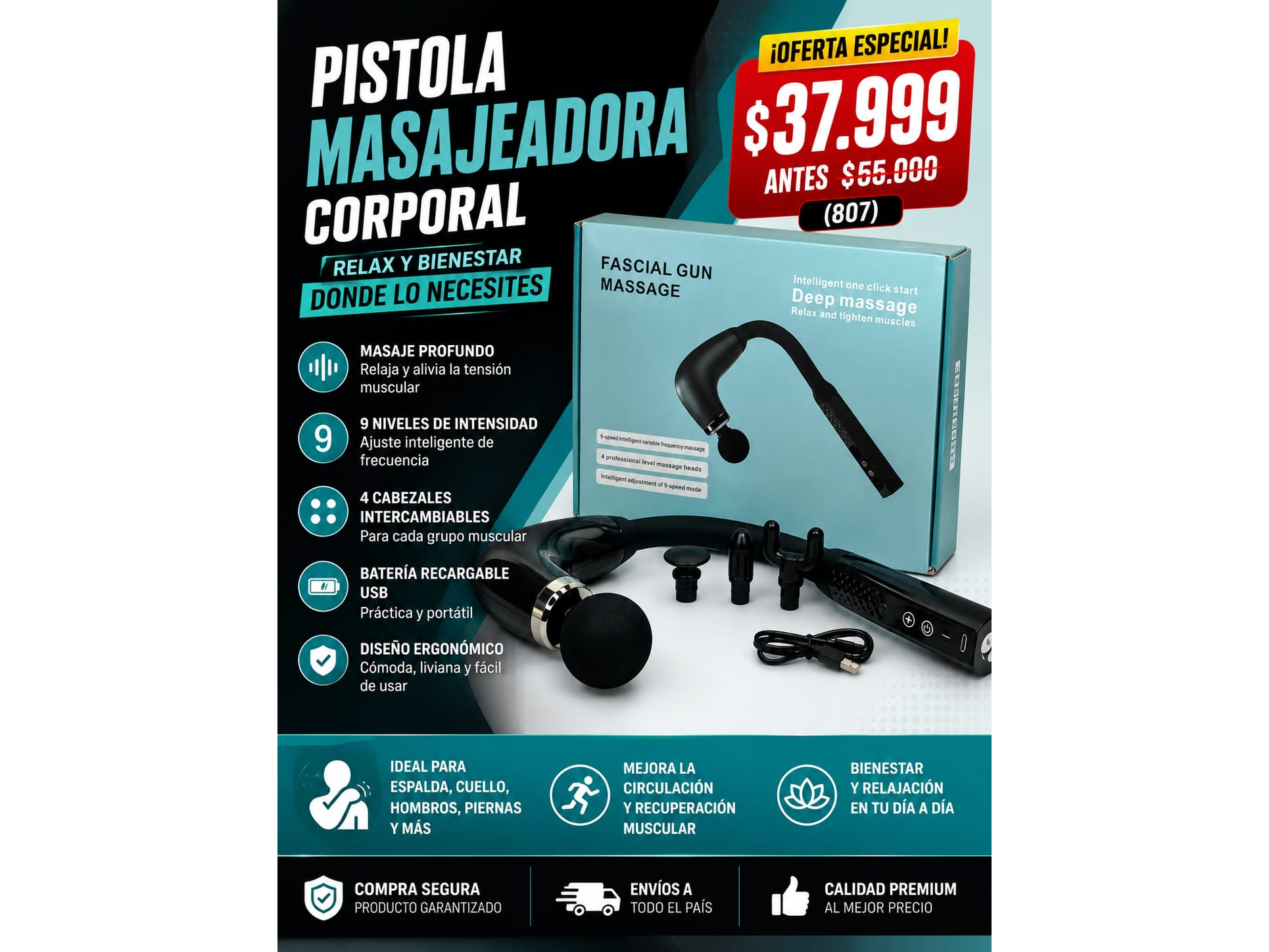 PISTOLA MASAJEADORA CORPORAL