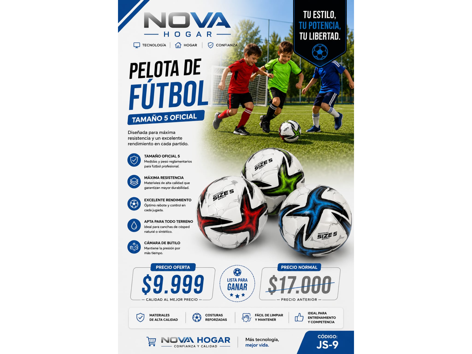 PELOTA DE FÚTBOL TAMAÑO 5 OFICIAL
