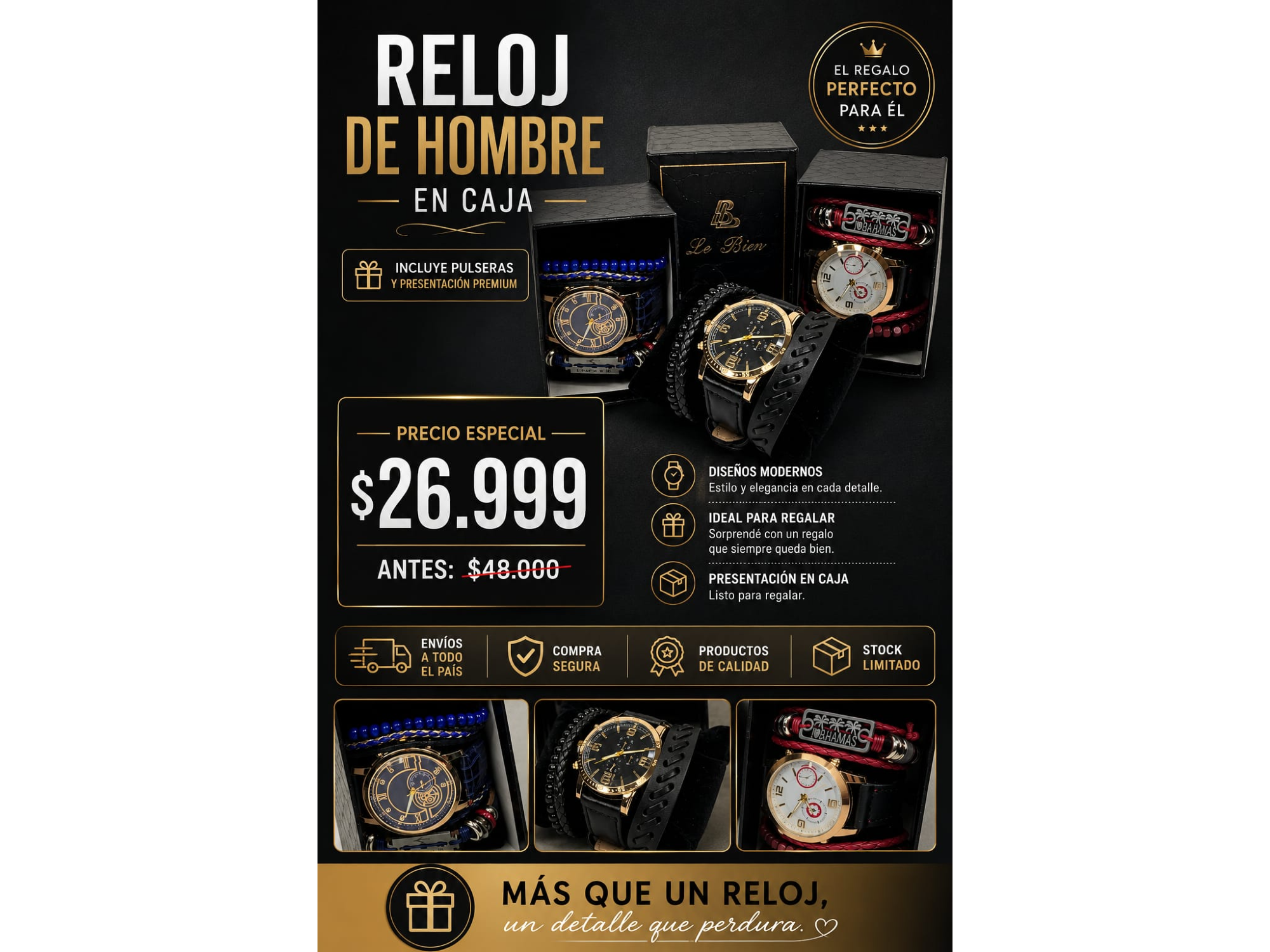 RELOJ DE HOMBRE EN CAJA